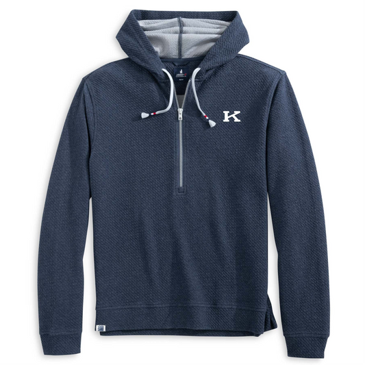 University of Kentucky Zoeller Lakewave Half-Zip Hoodie in Indigo by Johnnie-O