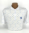 University of Kentucky Performance Drinks Polo in White/Blue by Horn Legend