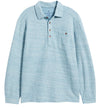 Bella Bay Long Sleeve Textured Cotton Blend Pocket Polo in Malachite Heather by Tommy Bahama