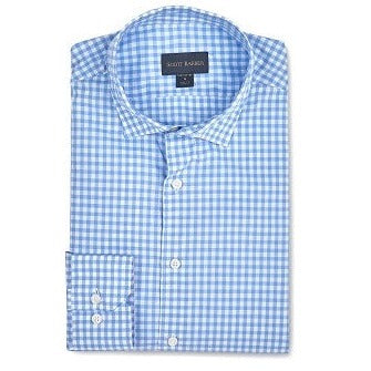 Organic Cotton Gingham Shirt in Blue by Scott Barber