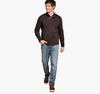 Knit Jacquard Quarter-Snap Pullover in Brown by Johnston & Murphy
