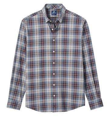 Scotia Plaid Long Sleeve Shirt in Port by Johnnie-O