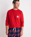 Santa Whale Long Sleeve Pocket Tee in Red Velvet by Vineyard Vines