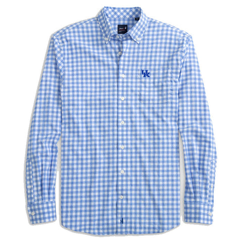 University of Kentucky Archies Performance Button Up Sport Shirt in Royal by Johnnie-O