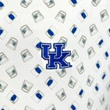 University of Kentucky Performance Drinks Polo in White/Blue by Horn Legend by