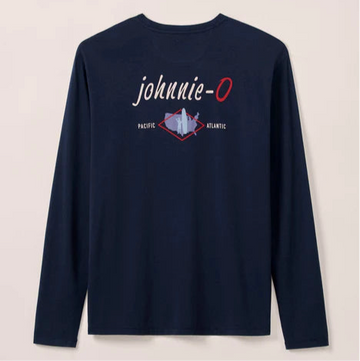 Coastal Way Long Sleeve Pocket T-Shirt in Navy by Johnnie-O