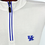 University of Kentucky Performance Houndstooth Quarter-Zip in White/Grey by Horn Legend