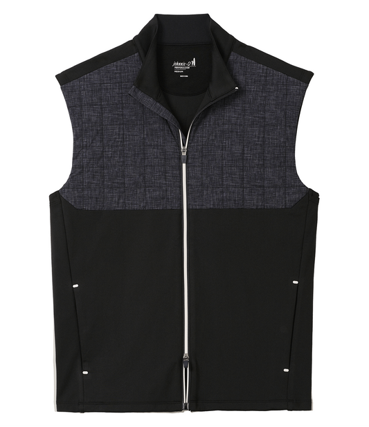 Filroy Mixed Media Performance Vest in Black by Johnnie-O