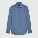 James Geometric OoohCotton Shirt in Classic Blue by Bugatchi