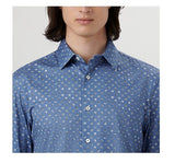 James Abstract OoohCotton Shirt in Classic Blue by Bugatchi