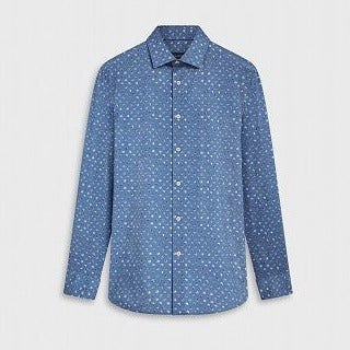James Abstract OoohCotton Shirt in Classic Blue by Bugatchi