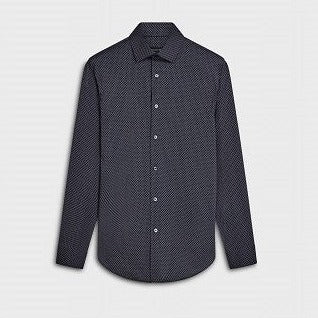 James Diamond Check OoohCotton Shirt in Navy by Bugatchi