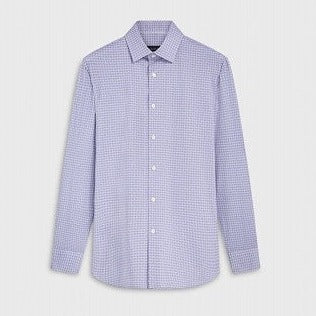 James Geometric OoohCotton Shirt in Lavender by Bugatchi