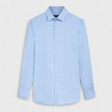 James Basketweave OoohCotton Shirt in Air Blue by Bugatchi