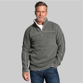 Bonded Vintage Cord 1/4 Zip Pullover in Olive by True Grit