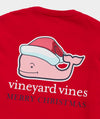 Santa Whale Long Sleeve Pocket Tee in Red Velvet by Vineyard Vines