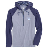 University of Kentucky Dyer Performance Microfleece 1/4 Zip Hoodie in Lake by Johnnie-O