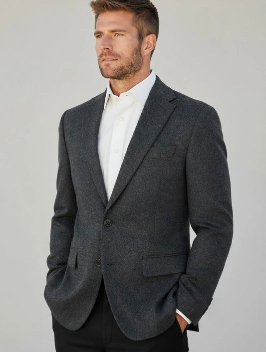 Wool, Silk & Cashmere Blend Sport Coat in Charcoal by Michael Kors