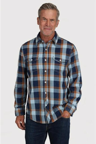 Daybreak Winston Indigo Shirt in Brown by True Grit