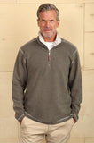 Melange Soft Fleece 1/4 Zip Pullover in Vintage Olive by Tru Grit