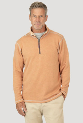 Sea Ranch Fleece 1/4 Zip Pullover in Brick by True Grit