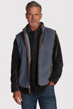 Herringbone Fleece Zip Vest in Blue by True Grit