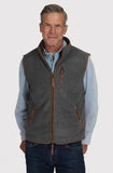 Herringbone Fleece Zip Vest in Harley Black by True Grit