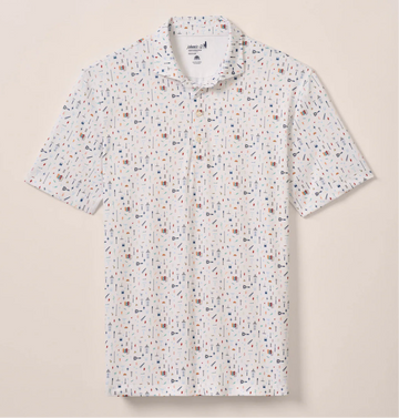 Bar Cart Performance Jersey Polo in White by Johnnie-O