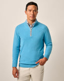 Mayfair Cashmere Quarter Zip Sweater in Iceland Blue by Johnnie-O