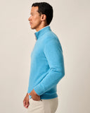 Mayfair Cashmere Quarter Zip Sweater in Iceland Blue by Johnnie-O