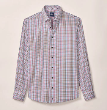 Adelson Natural Performance Button Down Shirt in Coffee by Johnnie-O