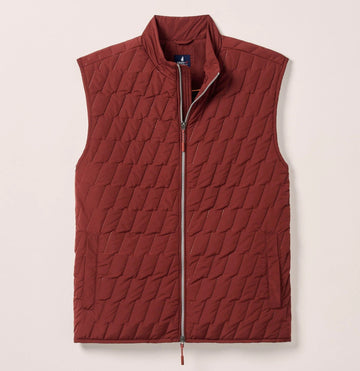 Belfry Quilted Puffer Vest in Dark Maroon by Johnnie-O