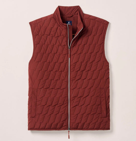 Belfry Quilted Puffer Vest in Dark Maroon by Johnnie-O