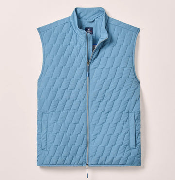 Belfry Quilted Puffer Vest in Mid Blue by Johnnie-O