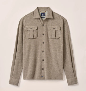 Carl Stretch Knit Flannel Lodge Shirt in Havana by Johnnie-O