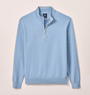 Desmond Plaited Cotton Blend 1/4 Zip Sweater in Infinity by Johnnie-O