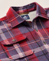 Gustaf Stretch Knit Flannel Lodge Shirt in Malibu Red by Johnnie-O