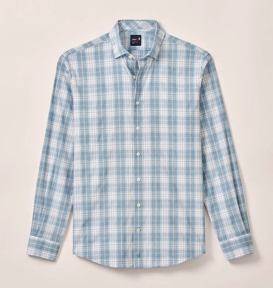 Hendley Everyday Performance Button Down Shirt in Laguna Blue by Johnnie-O
