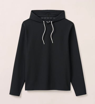 Hoppin Performance Drawstring Hoodie in Black by Johnnie-O