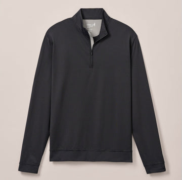 Jamie Jacquard Stretch 1/4-Zip Pullover in Black Seal by Johnnie-O