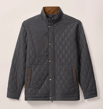 Juno Quilted Snap Jacket in Dark Gray by Johnnie-O