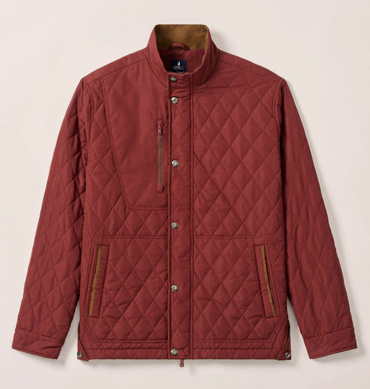 Juno Quilted Snap Jacket in Dark Maroon by Johnnie-O