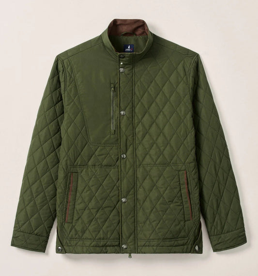 Juno Quilted Snap Jacket in Mangrove by Johnnie-O