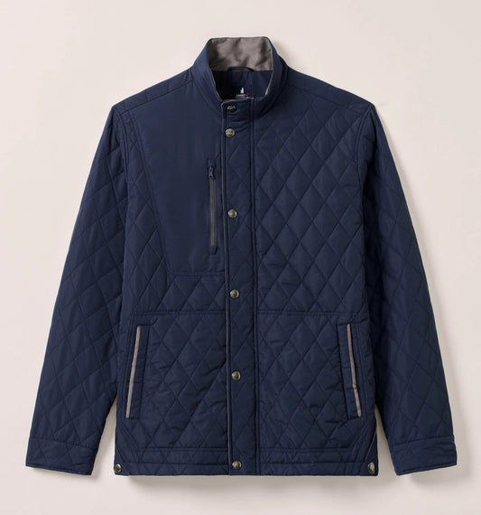 Juno Quilted Snap Jacket in Navy by Johnnie-O