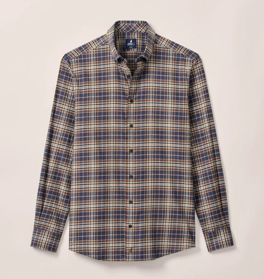 Kamper Performance Flannel Button Down Shirt in Charcoal by Johnnie-O