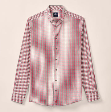Kirtland Natural Performance Button Down Shirt in Malibu Red by Johnnie-O
