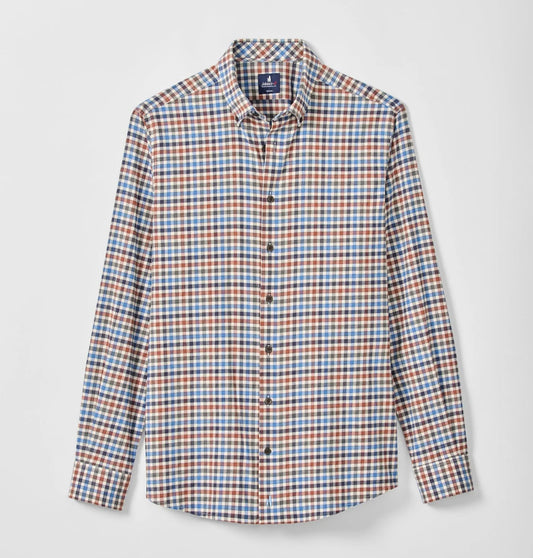 Krause Performance Flannel Button Down Shirt in Harvest by Johnnie-O