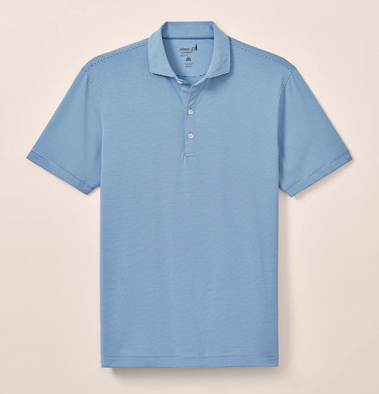Lyndonn Stripe Performance Jersey Polo in Kona Lake by Johnnie-O