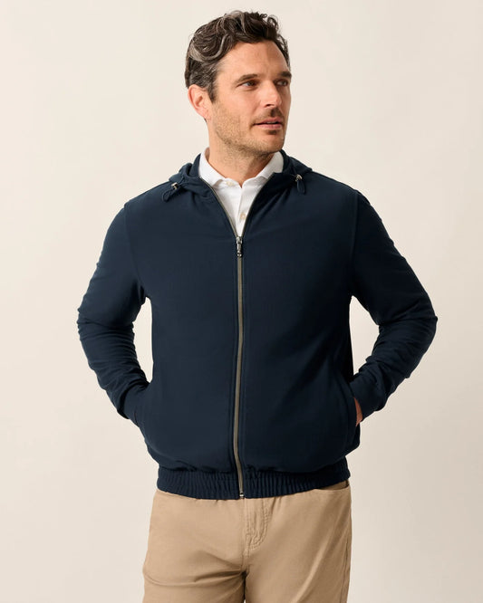 Amir Top Shelf Full-Zip Hooded Jacket in Navy by Johnnie-O