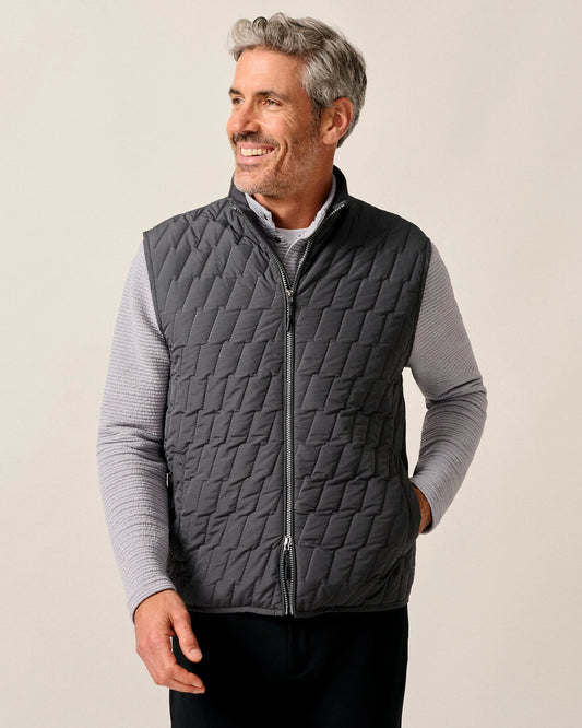 Belfry Quilted Puffer Vest in Dark Gray by Johnnie-O